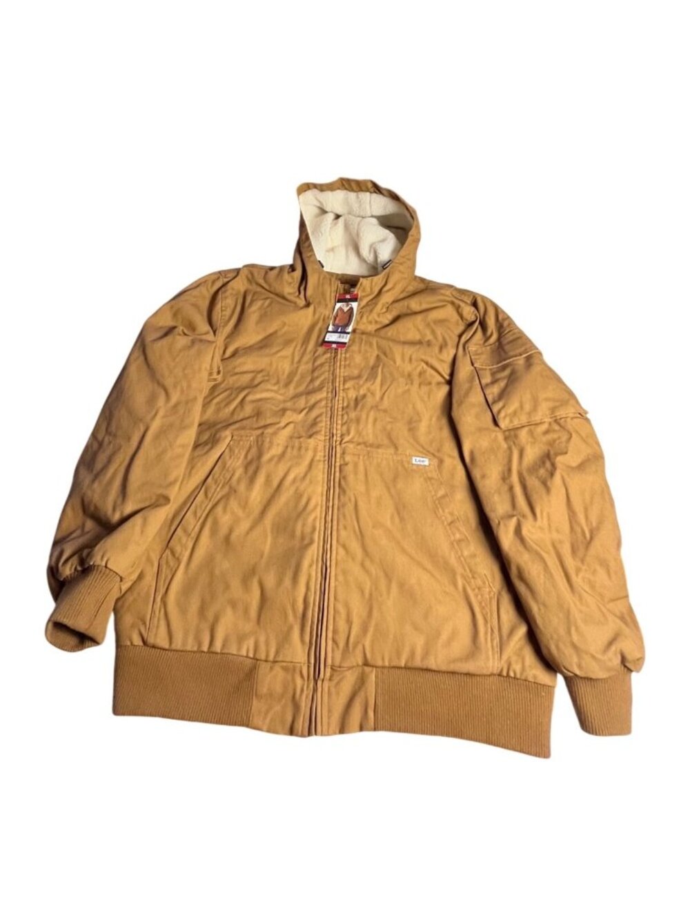 Lee Mens XL Workwear Sherpa-Lined Canvas Bomber Jacket Tobacco NWT duck canvas